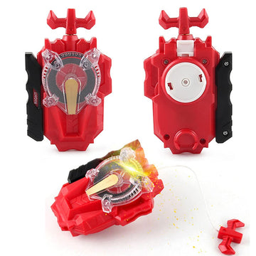Battling Sparking String Launcher World Spriggan Top Burst Launcher Set Left and Right Spin String Launcher Grip Compatible with All Bey Burst Series - Red