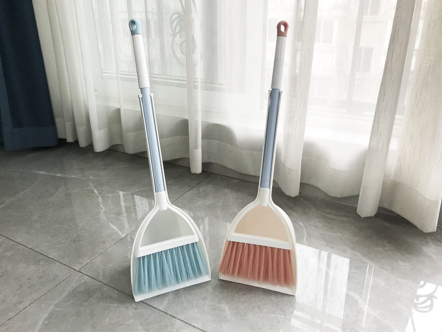 Bsmstone Kids Broom And Dustpan Set-Mini Dustpan And Broom For Children Housekeeping Pretend Play Cleaning Tools Set (Blue)