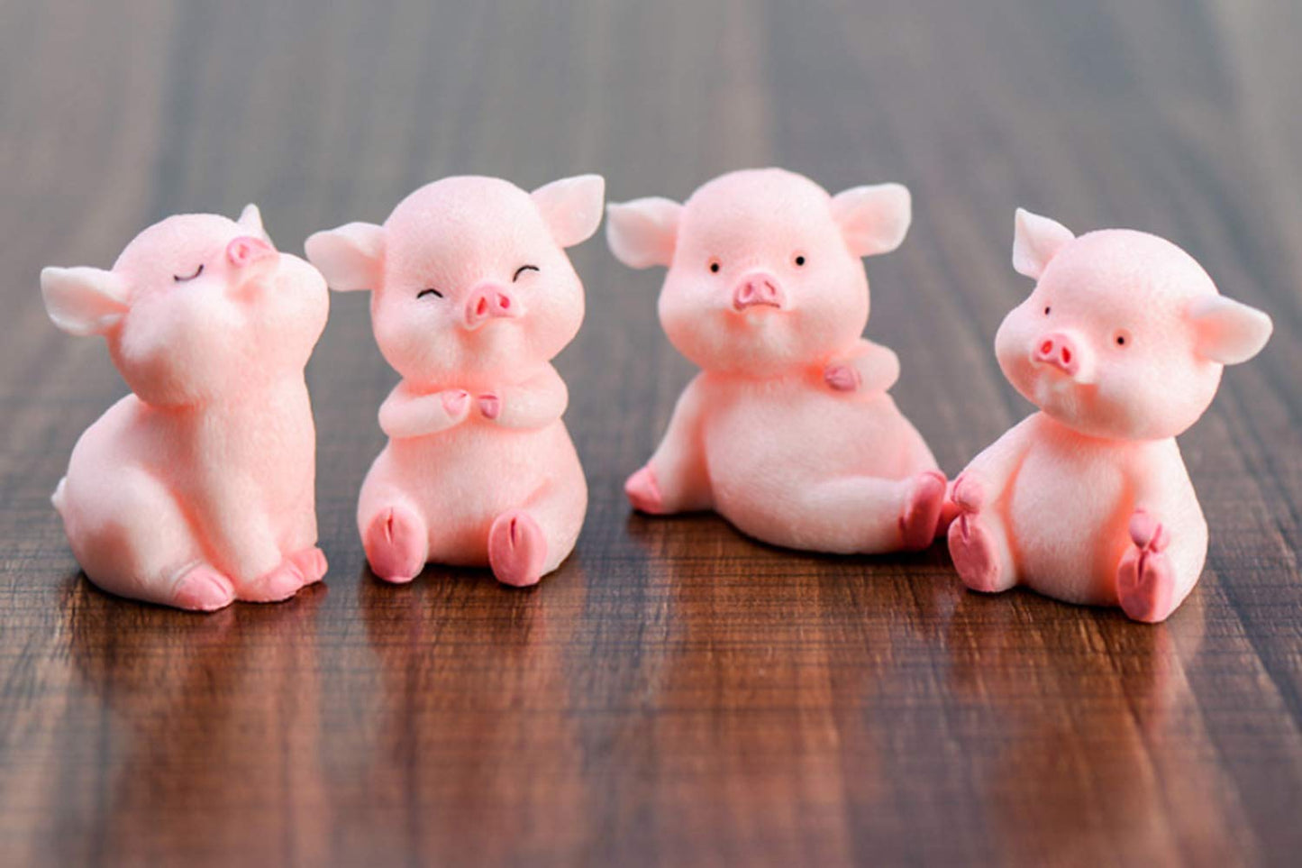 8pcs Miniature Pig Figurines, Cute Piggy Toy Figures Cake Toppers Fairy Garden Dollhouse Bonsai Micro Landscape Christmas Decor