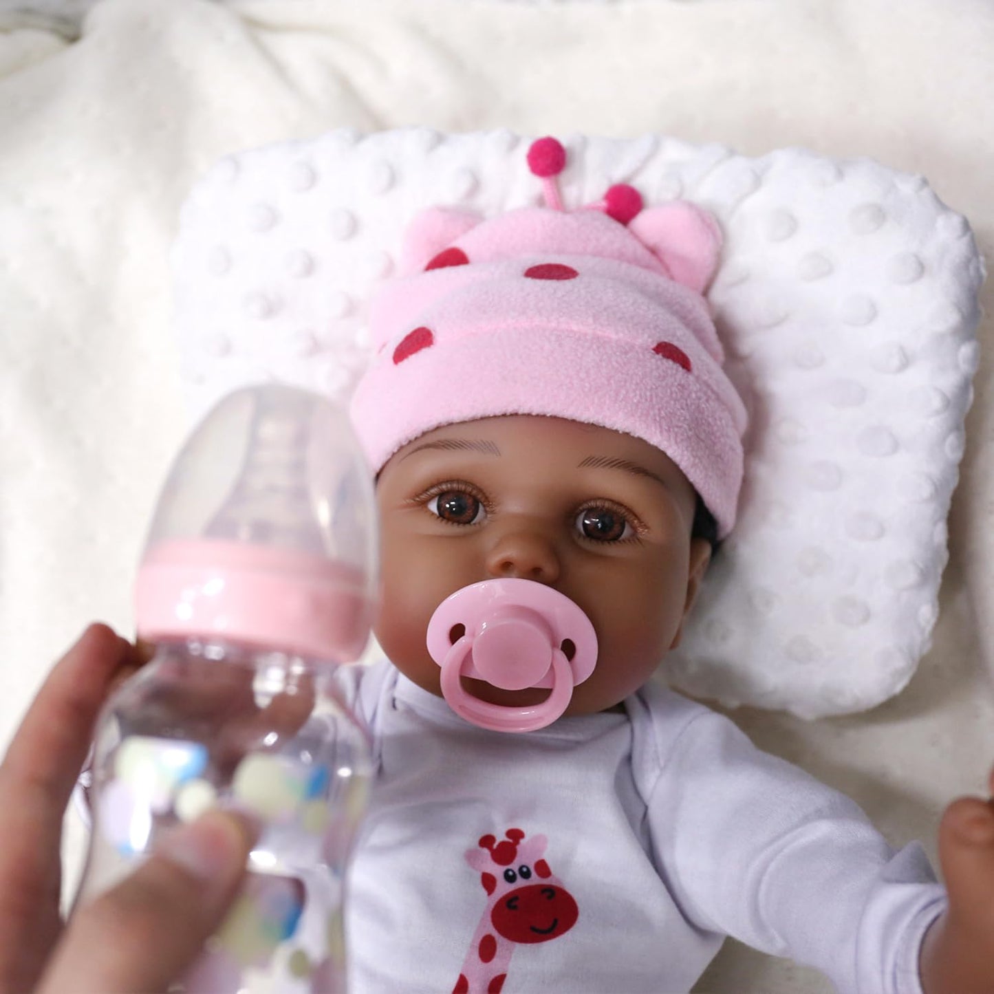 Charex Reborn Baby Dolls Black Girl, 22 Inches Realistic Baby Dolls That Look Real, Lifelike Vinyl African American Newborn Baby Doll Lucy With Weighted Cloth Body, Birthday Gift Toy For Kids Age 3+
