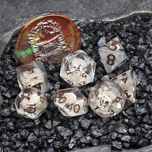 Sage's Portal Animal Familiars Resin DND Dice Set Polyhedral Dice Set for Dungeons and Dragons RPG Pathfinder Tabletop TTRPG (Pu