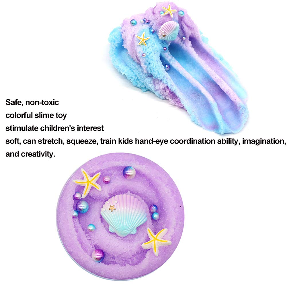 Xiutao Colorful Fluffy Cloud Slime For Kids Ocean Shell Scented Slime Kids Diy Adults Stress Relief Toy For Children'S Day Gift