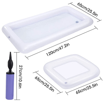 4 Pack Inflatable Ice Serving Bar Pool Party Buffet Drink Cooler Floating Ice Tray Food Drink Containers For Summer Parties With