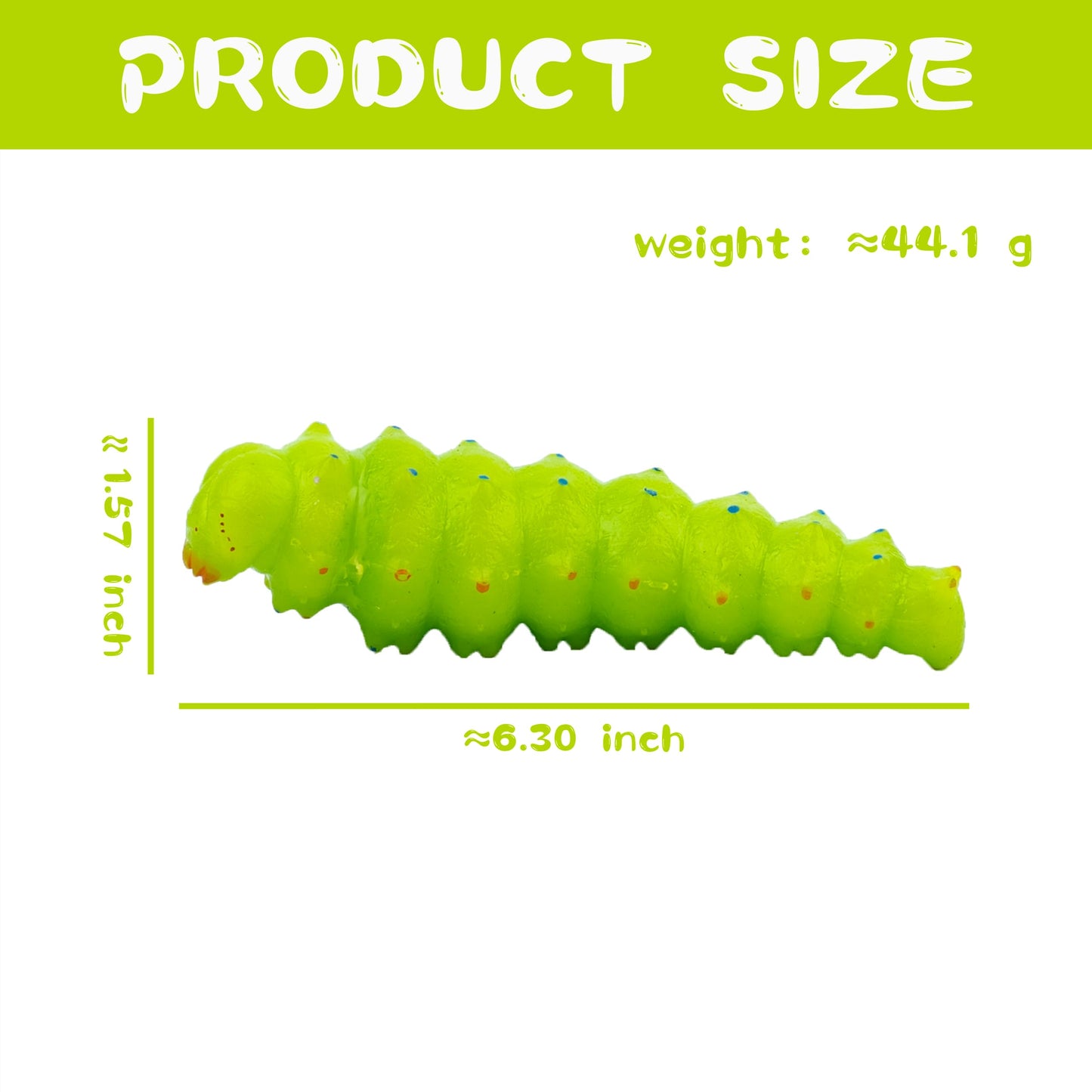 Funscene Soft Rubber Squishy Caterpillar Toy, Tpr Super Stretch Caterpillar Toy For Kids, Squeeze Toys, Perfect For Gifts, Party
