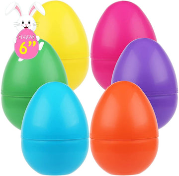 Newbea 12 Pcs Jumbo Easter Eggs, Fillable Plastic Easter Eggs Bright Color For Easter Hunt Party Supplies, Large Enough To Fill