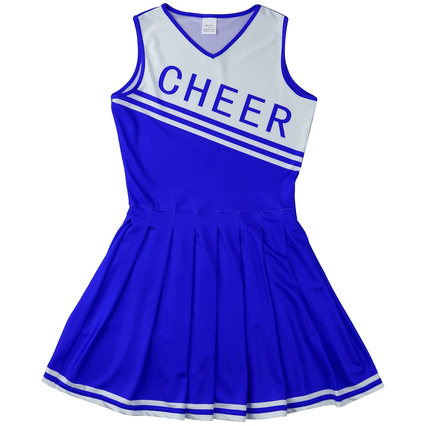 Grajtcin Girls Cheerleader Costume Dress For Kids Halloween Costume 10 Years Cheer Uniform Cheerleading Outfit (150, Blue)