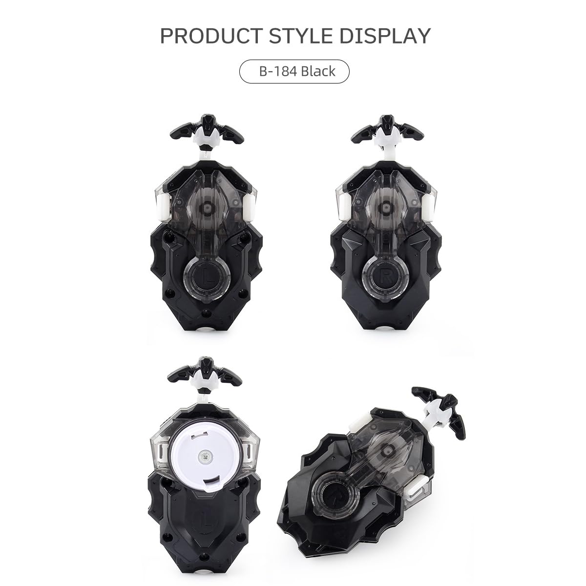 Launcher And Grip, Battling Tops Burst B-184 Custom Bey Launcher Lr Left Right Spin Db Layer System (Black Set)
