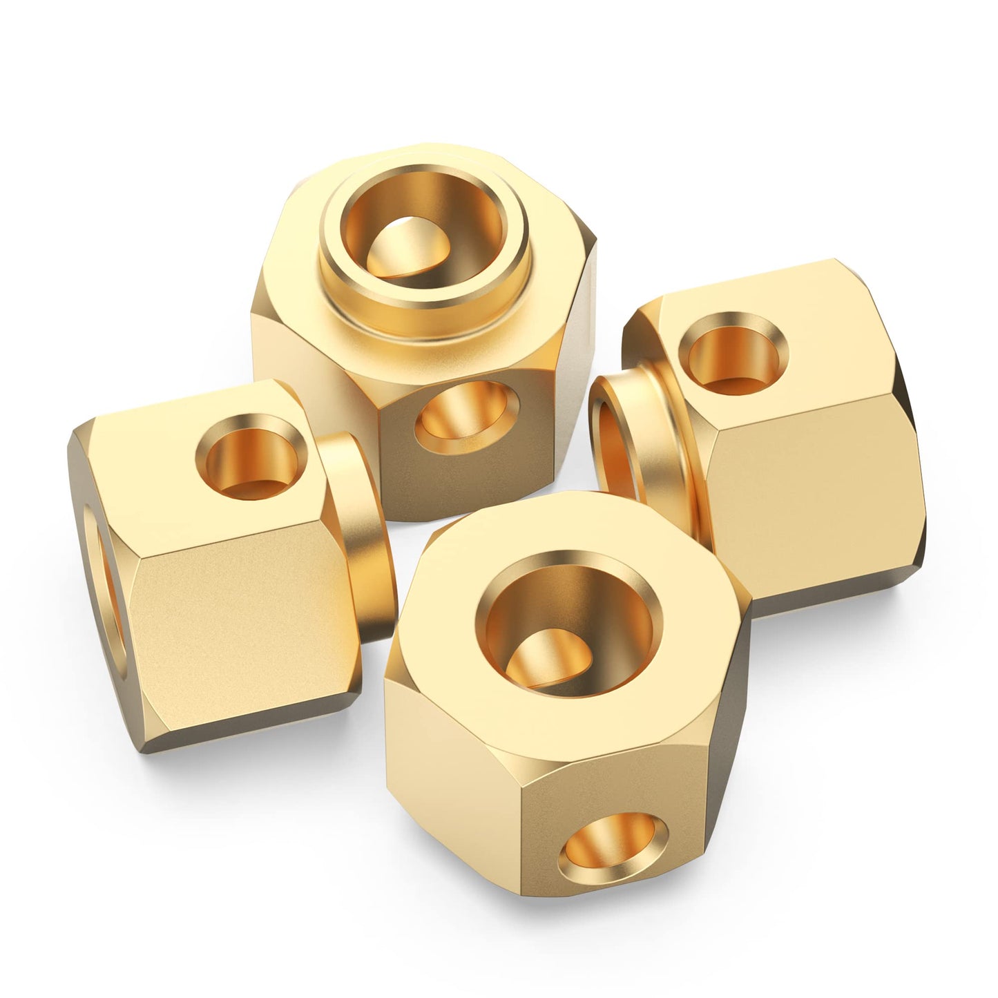 COOWOO Brass Wheel Hex Hub 8mm(+4mm) Extenders Adaptor for 1/10 RC Crawler Car TRX4, TRX6 Upgrade Parts