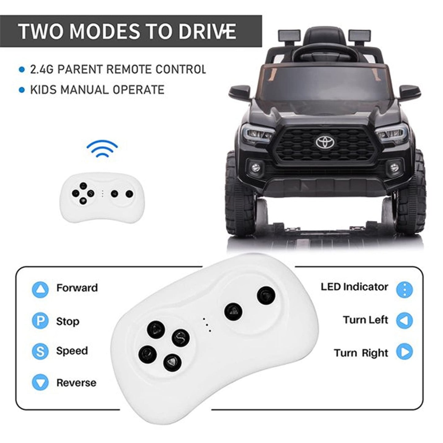 SEGMART 12V Electric Cars for Kids, Official Licensed Toyota Tacoma Ride On Car, Remote Control Truck Kids Electric Vehicle wit