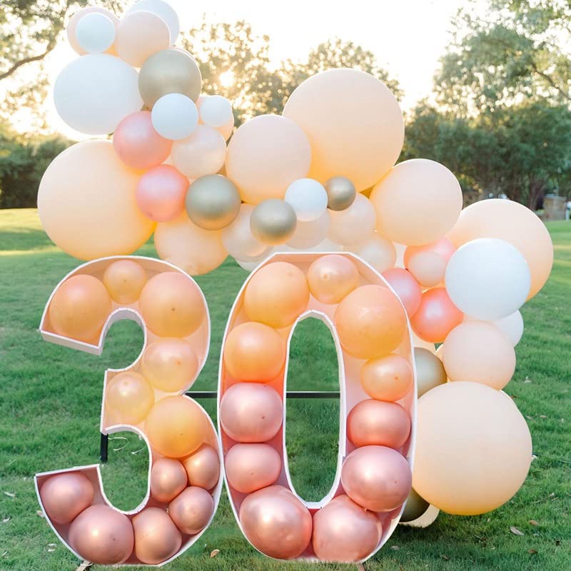 3Ft Mosaic Balloon Frame Number 0 Pre-Cut Kit Thick Foam Board Decoration For Birthdays Anniversary Baby Shower