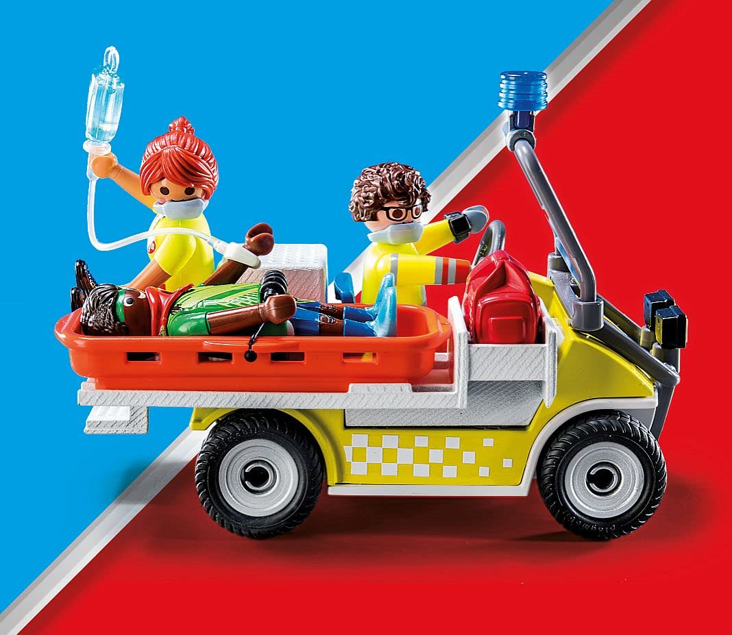 Playmobil Rescue Cart - Model 71204, Red Plastic Emergency Vehicle for Kids