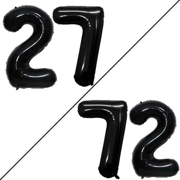 Goer Number 27 Balloons For 27Th Birthday Party Decorations,42 Inch Jumbo Foil Helium 72 Balloons For 72Nd Birthday Party Decoration (Black)