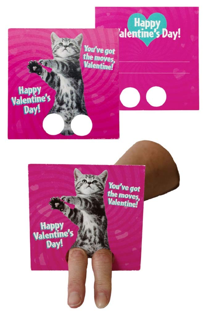 Playhouse Dancing Animals Finger Puppets 28 Card Valentine Exchange Box For Kids