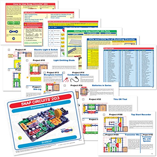 Snap Circuits 203 Electronics Exploration Kit | Over 200 Stem Projects | Full Color Project Manual | 42 Snap Modules | Unlimited Fun