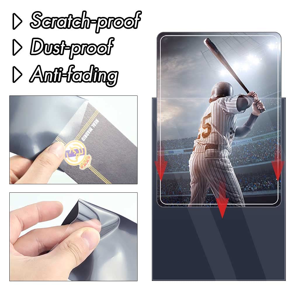 Kitoyz 500 Pcs Black Card Sleeves - Matte Polypropylene Toploaders for Trading Cards, Ideal for Baseball & Sports Cards