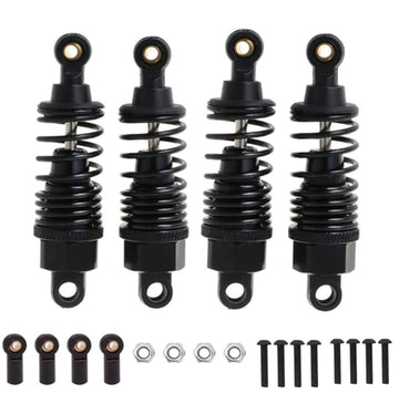 Aluminum Rc Shocks Absorbers Damper For Tamiya Tt01 Mf-01X 1/10 Rc Car Upgrades Parts 4 Pcs/Set(Black)