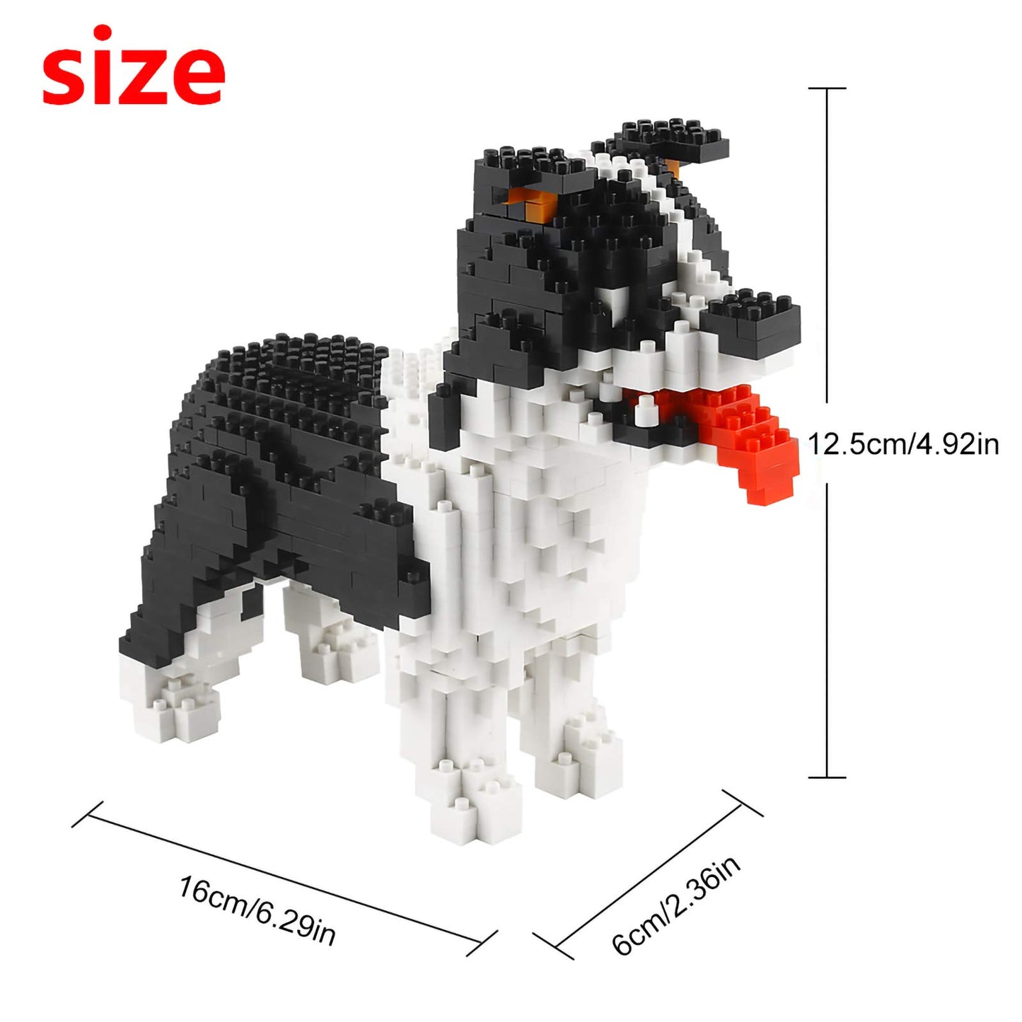 Larcele Micro Dog Building Blocks Set Pet Mini Building Toy Bricks Kit,950 Pieces Kljm-02 (Border Collie)