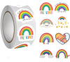 500 Pieces(8 Patterns)Rainbow Stickers Colorful Fashion Graffiti Rolls Self Adhesive Seals For Kids Girls Boys Teens Adults For