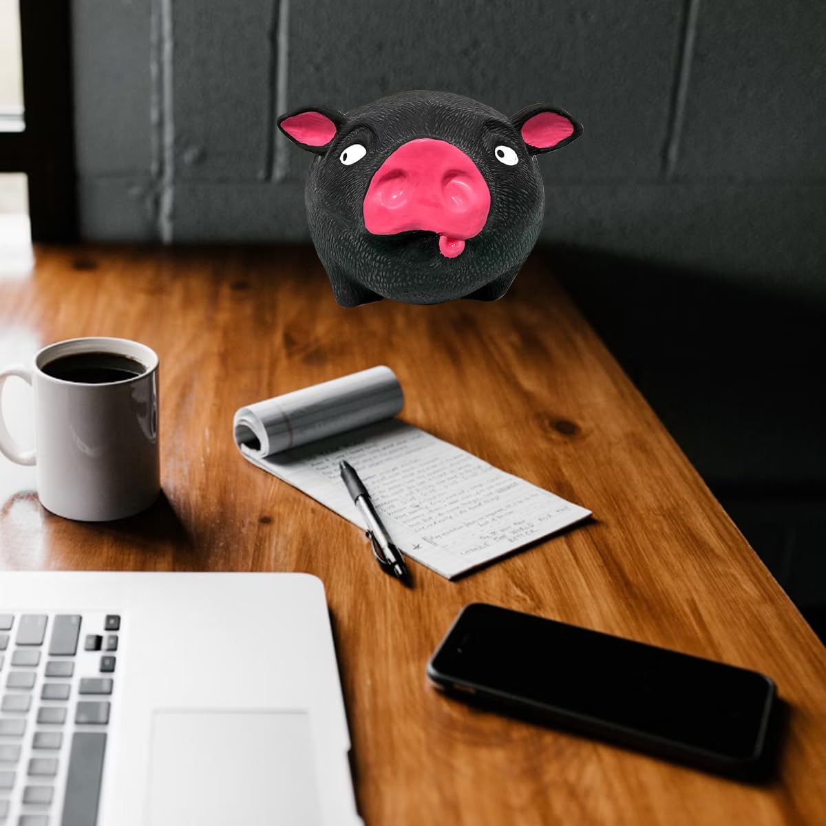 Ahycs Squishy Pig Toy - Black Pig Stress Toys, Novelty Pig Squeeze Toys For Kids Adults, Funny Pig Sensory Stress Toy For Decomp