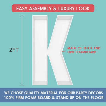 JW Passion 2FT Letter K Mosaic Balloon Frame - Fillable Letters Kit for Birthday Party & Wedding Decor