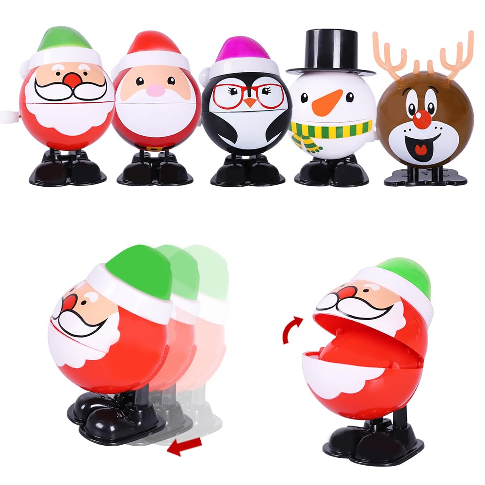 Max Fun 12Pcs Christmas Wind Up Stocking Stuffers Toys Assortment For Christmas Party Favors Goody Bag Filler (Christmas Wind Up Toys)