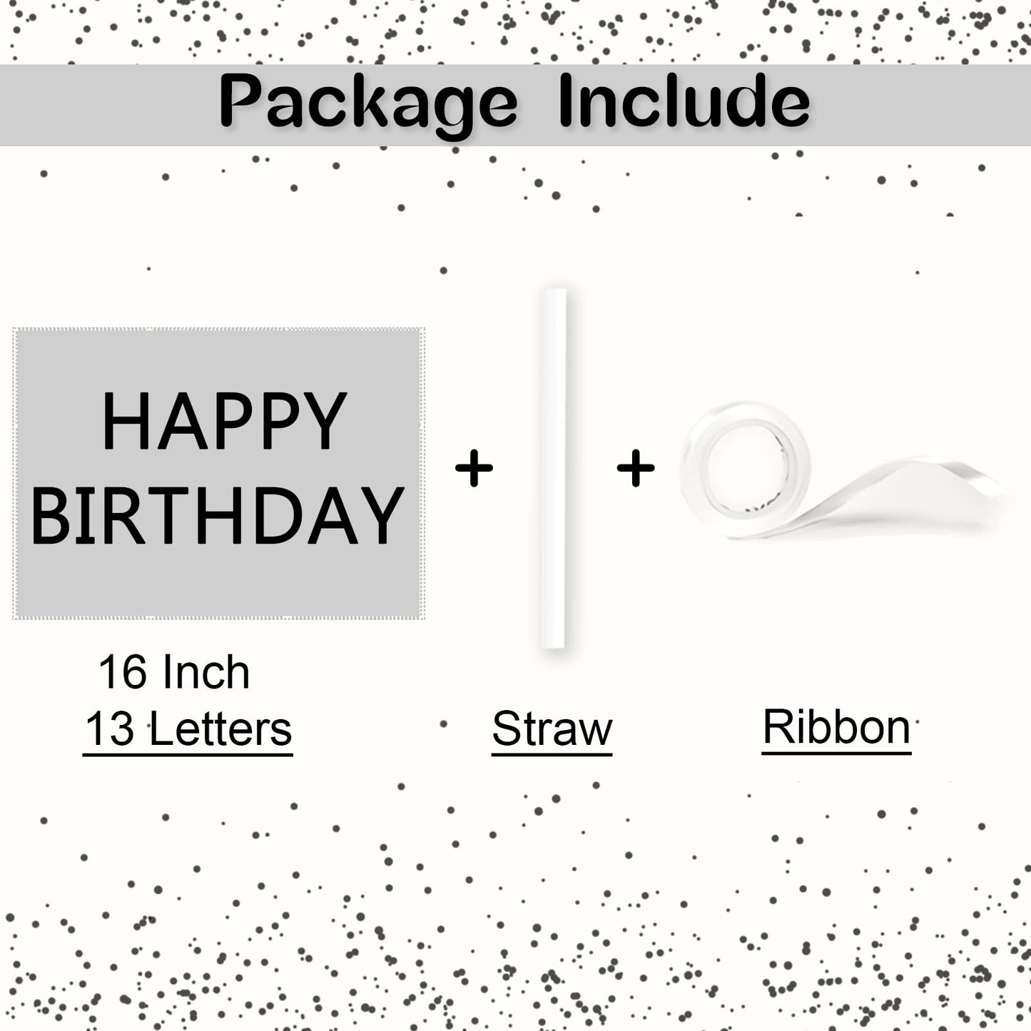 16 Inch Happy Birthday Balloon, Black Happy Birthday Balloons Banner Aluminum Foil Letters Balloons For Birthday Party Decoratio