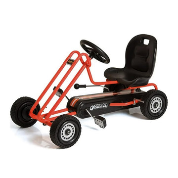 hauck Kids Pedal Go Kart, 4 Wheel Bike Cart, Ages 4-8, Lightning Ride, Orange