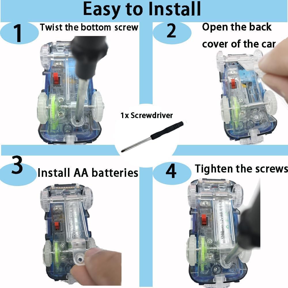 Kermctcokid Tracks Cars Replacement With Led Light Glow Car Toys, Glow In The Dark, Race Car Track Compatible With Car Tracks To