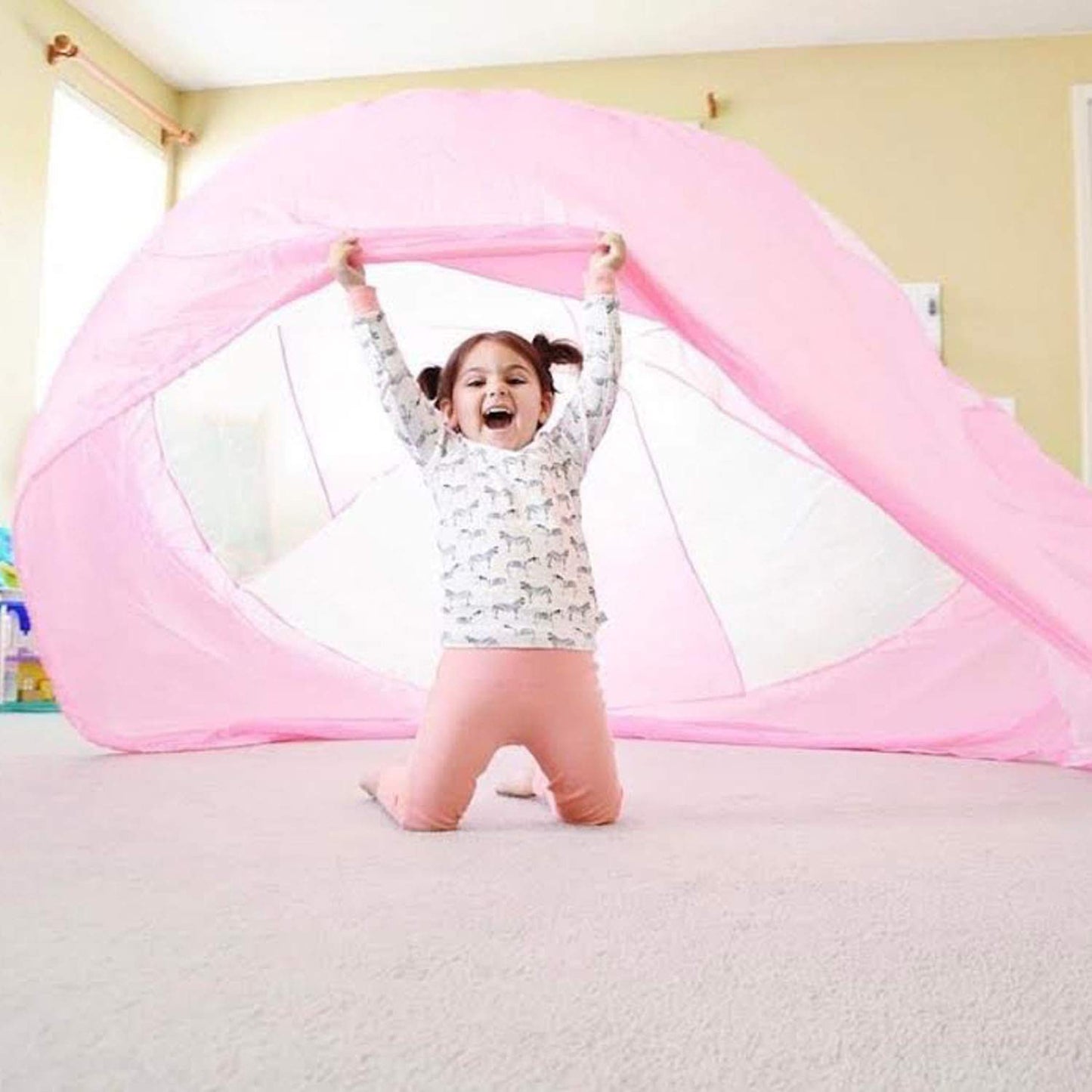The Original Patented Airfort - Build A Fort In 30 Seconds, Inflatable Fort For Kids, Play Tent For 3-12 Years, A Playhouse Where Imagination Runs Wild, Fan Not Included (Pretty In Pink)