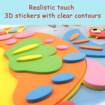 Cgq #L Style 11.5'' X 8.2'' Large16Pcs 3D Eva Foam Sticker Puzzle Game Diy Cartoon Animal Learning Education Toys For Children.