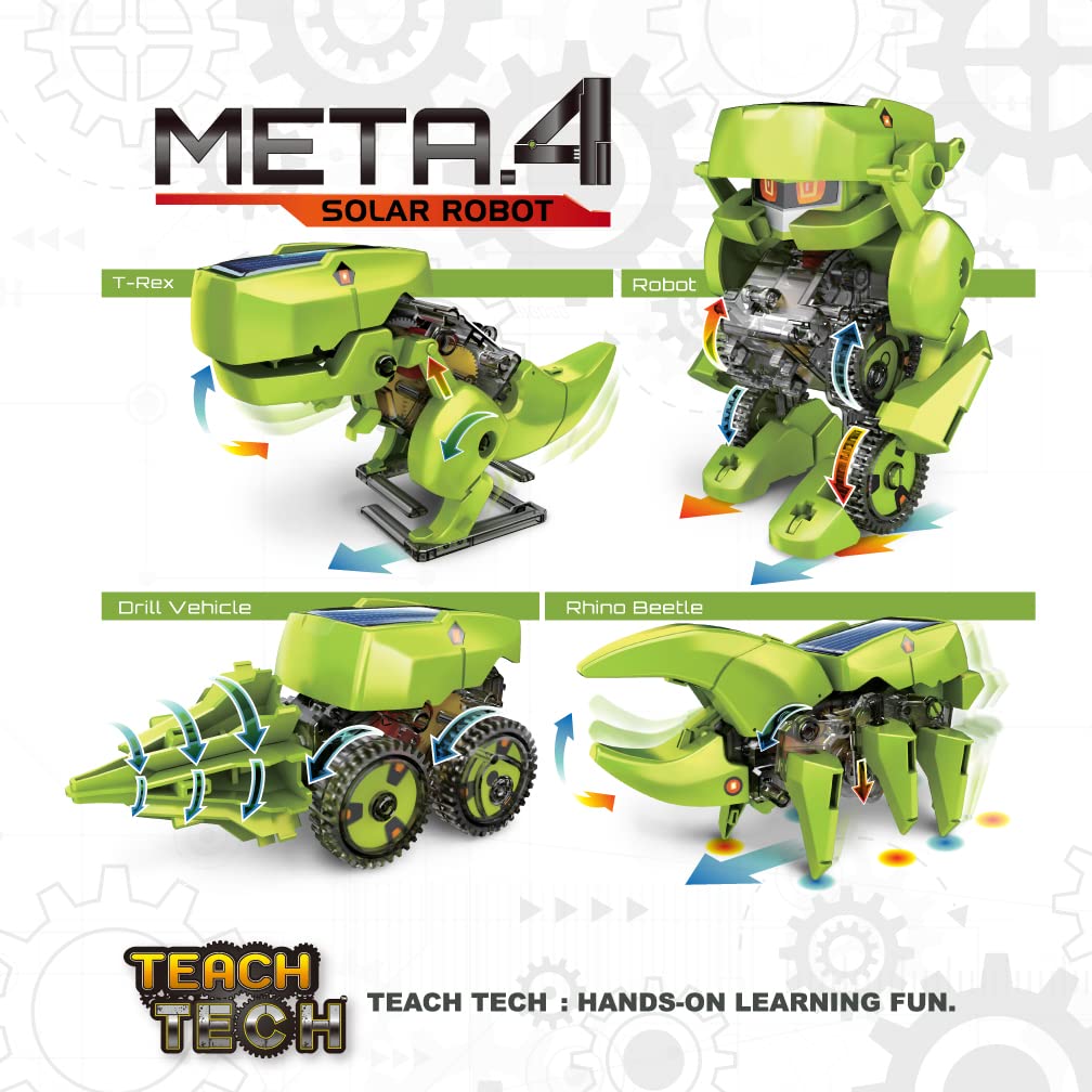 Elenco Teach Tech Meta.4 Solar Robot, 60 Pieces, Lime Green (Ee-Ttg617)