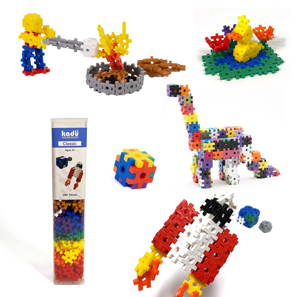 Incredibly Interconnectable Toys Kadu Classic 250 Piece Classic Set - Stem/Steam Building + Construction Toy, For Open + Imaginative Play Ages 5+