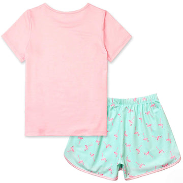 Qpancy Summer Pajamas Matching 18 Inch Doll & Girls Size 10 11 Flamingo Pjs Sets Cotton