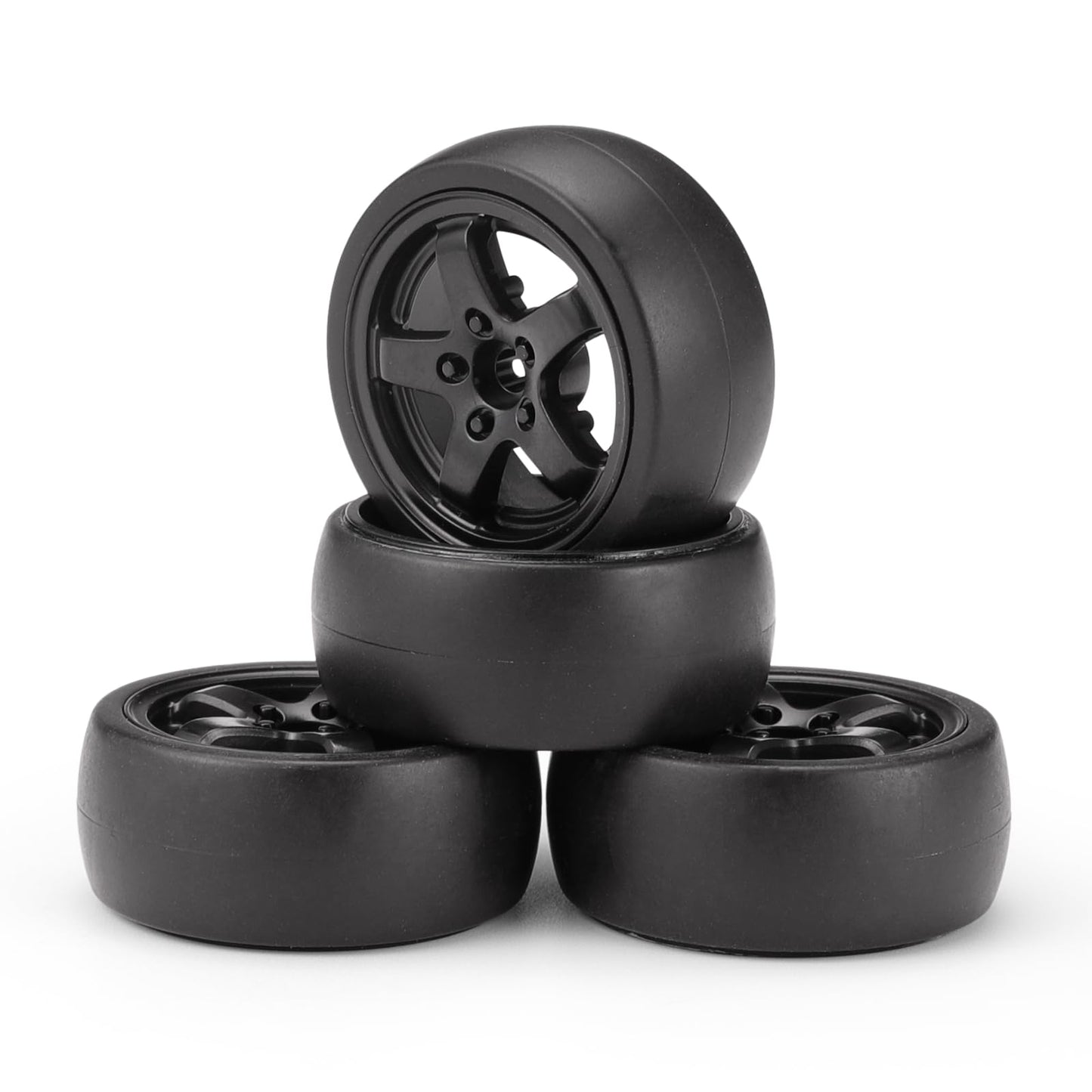 Haiboxing Rc Drift Car Spare Parts,1/18 Remote Control Replacement Drift Wheels Complete(Front/Rear) 4Pcs With Wheel Rings Apply