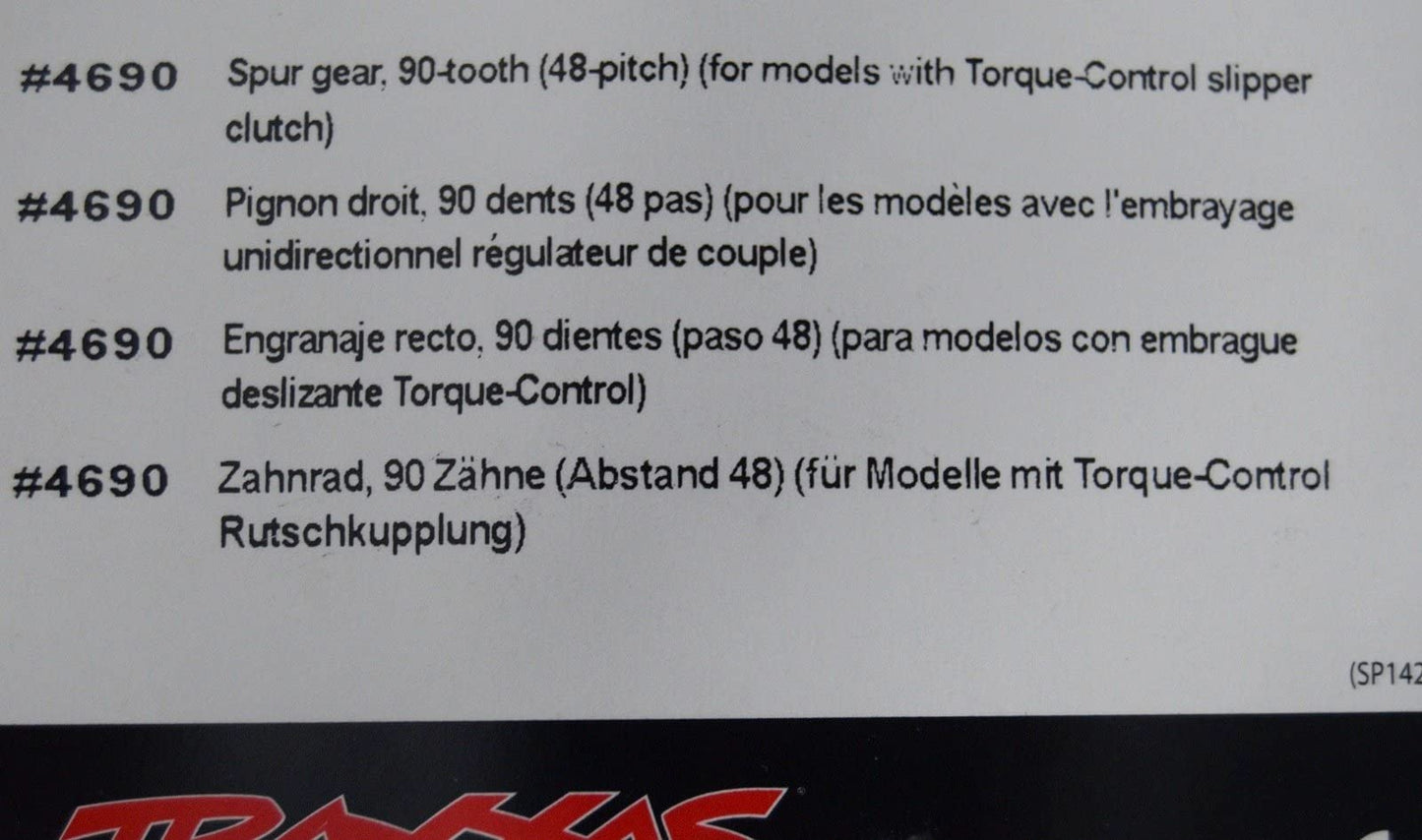 Traxxas 4690 Spur gear, 90-tooth (48-pitch) (for models with Torque-Control slipper clutch)