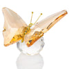 Movdyka Crystal Butterfly Figurine - Yellow Glass Decor for Home & Office, Unique Animal Paperweight, Elegant Table Centerpiece
