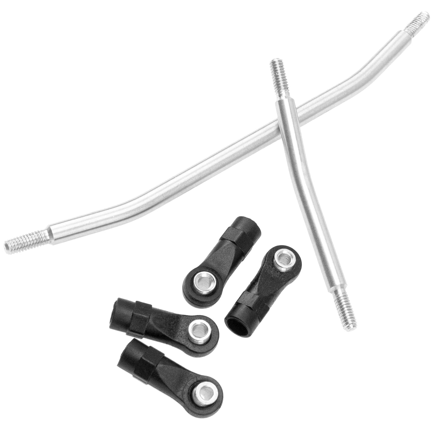 Vgoohobby 10Pcs Stainless Steel Steering Pull Rod Link Linkage Set Compatible with Axial SCX10 90046 90047 1/10 RC Crawler Car,3