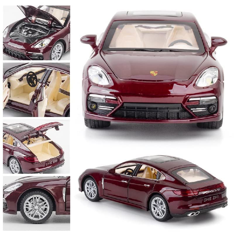 Adlon Car 4 Wheel Drive Metal Car Pull Back with Open Doors, Engine Cover, Tail with Front and Rear Light & Music Great Gift for