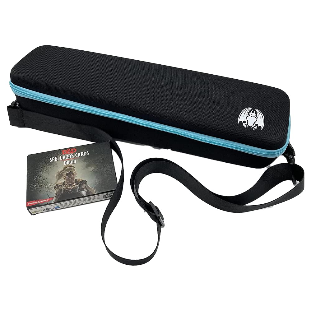 Grinning Gargoyle Collector Card Storage Case with Wrist and Shoulder Strap - enhanced Portable Card Game Travel Case - Holds up to 1350 Cards or Multiple MTG Deck Box - Organise and Protect (Blue)