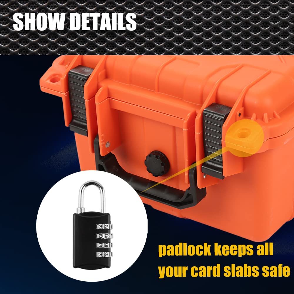 G-Plus Graded Card Storage Box Compatible With Bgs Psa Sgc Fgs Weatherproof Graded Sports Trading Cards(Small, Orange)