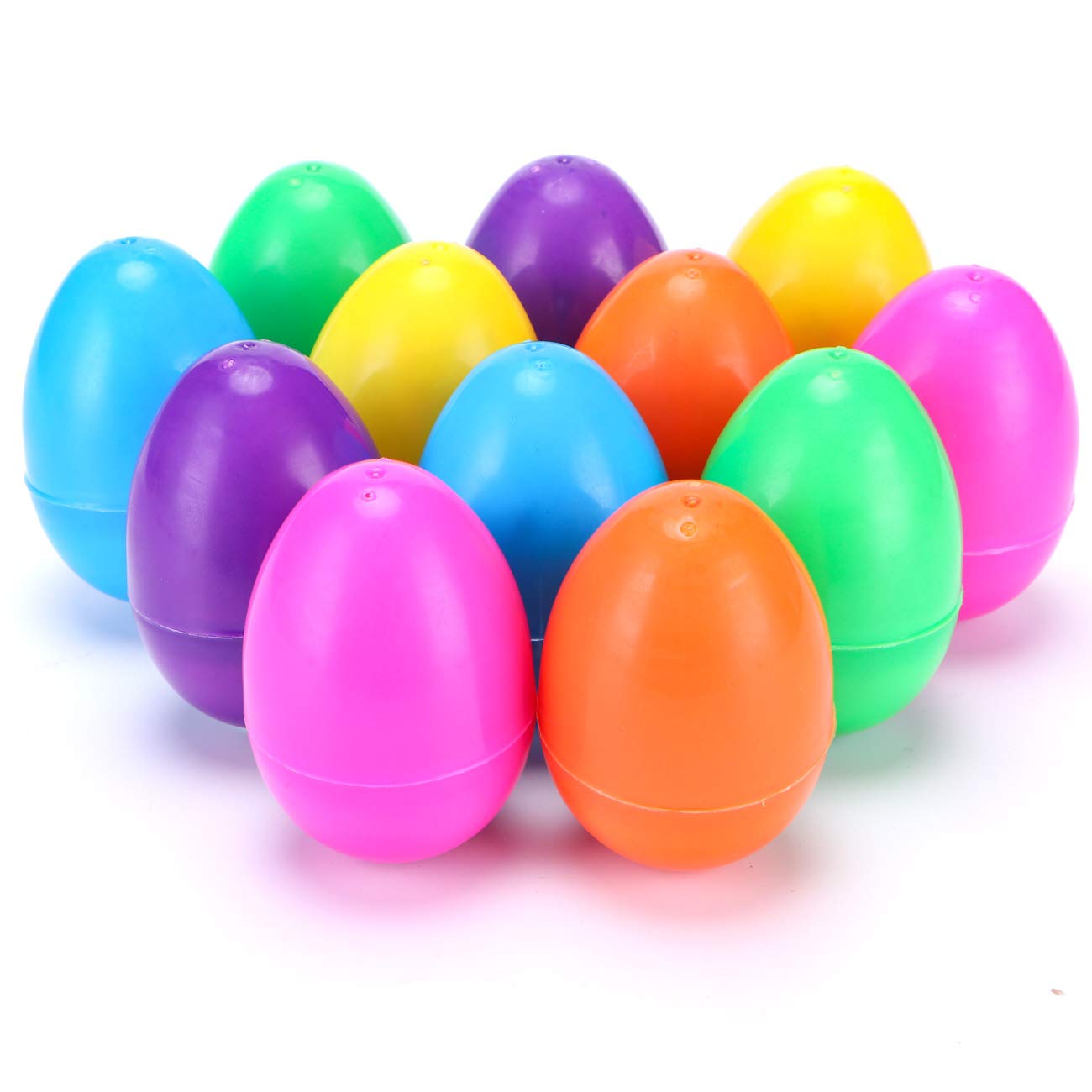 Newbea 12 Pack Prefilled Easter Eggs With Stuffed Animals,3.15'' Plastic Easter Eggs Filled With Toys,Perfect For Easter Eggs Hu