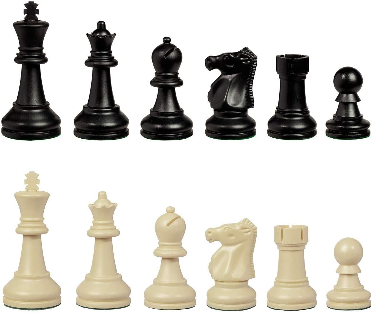 Bobby Fischer Ultimate Chess Pieces Set, Staunton Plastic Tournament Chess Set -Extra Queens, Triple Weighted