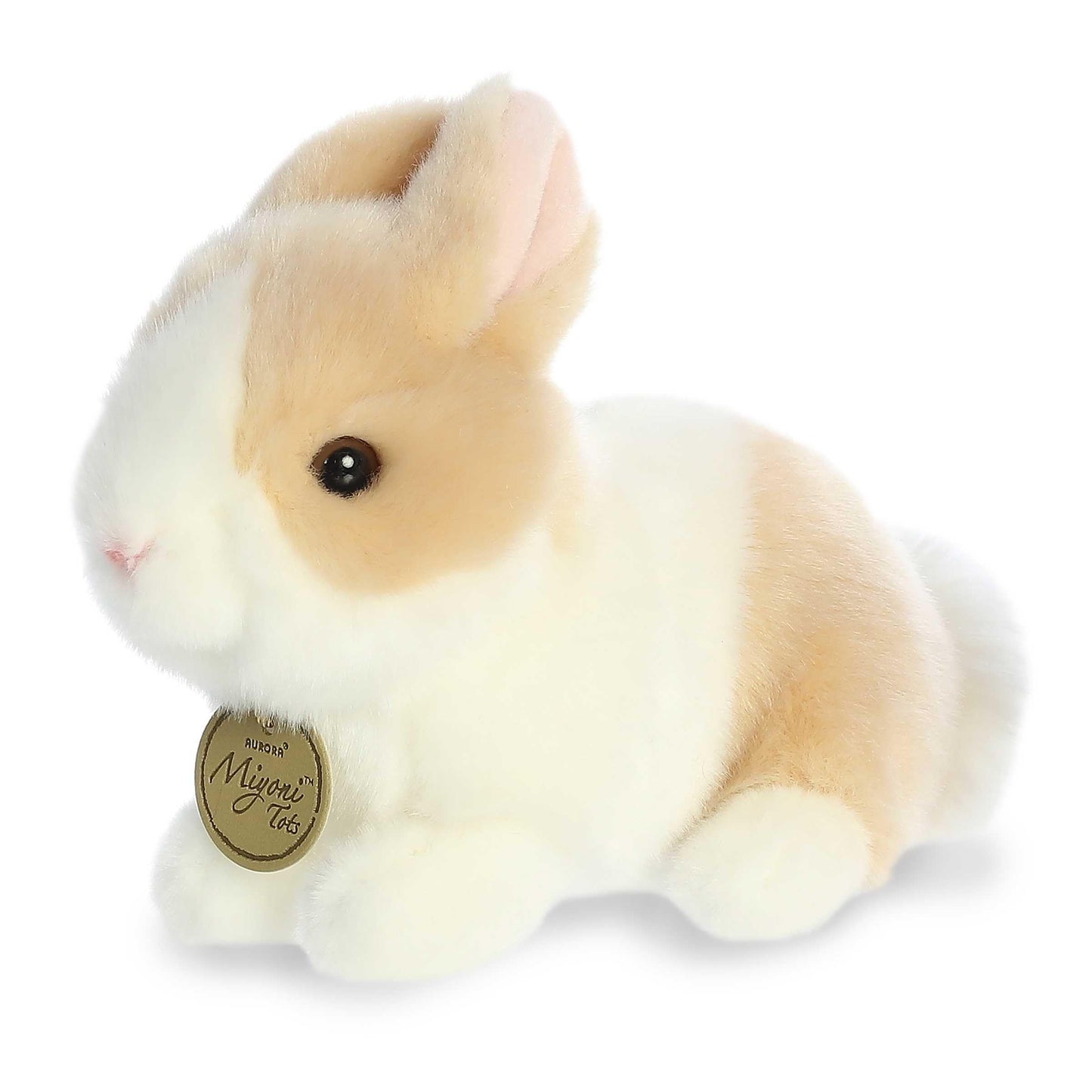 Aurora Adorable Miyoni Tots Baby Bunny Stuffed Animal - Lifelike Detail - Cherished Companionship - Ginger And White 7.5 Inches