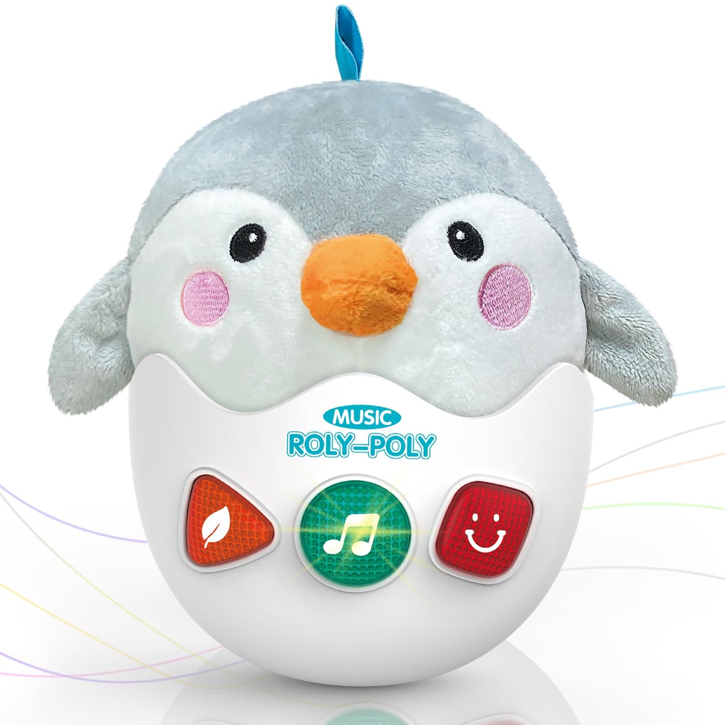 Wowohage Infant Toys 0-3-6-12 Months Shower Gifts, Plush Penguin Musical Toys, Cute Stuffed Animal Baby Toys With Light & Sounds