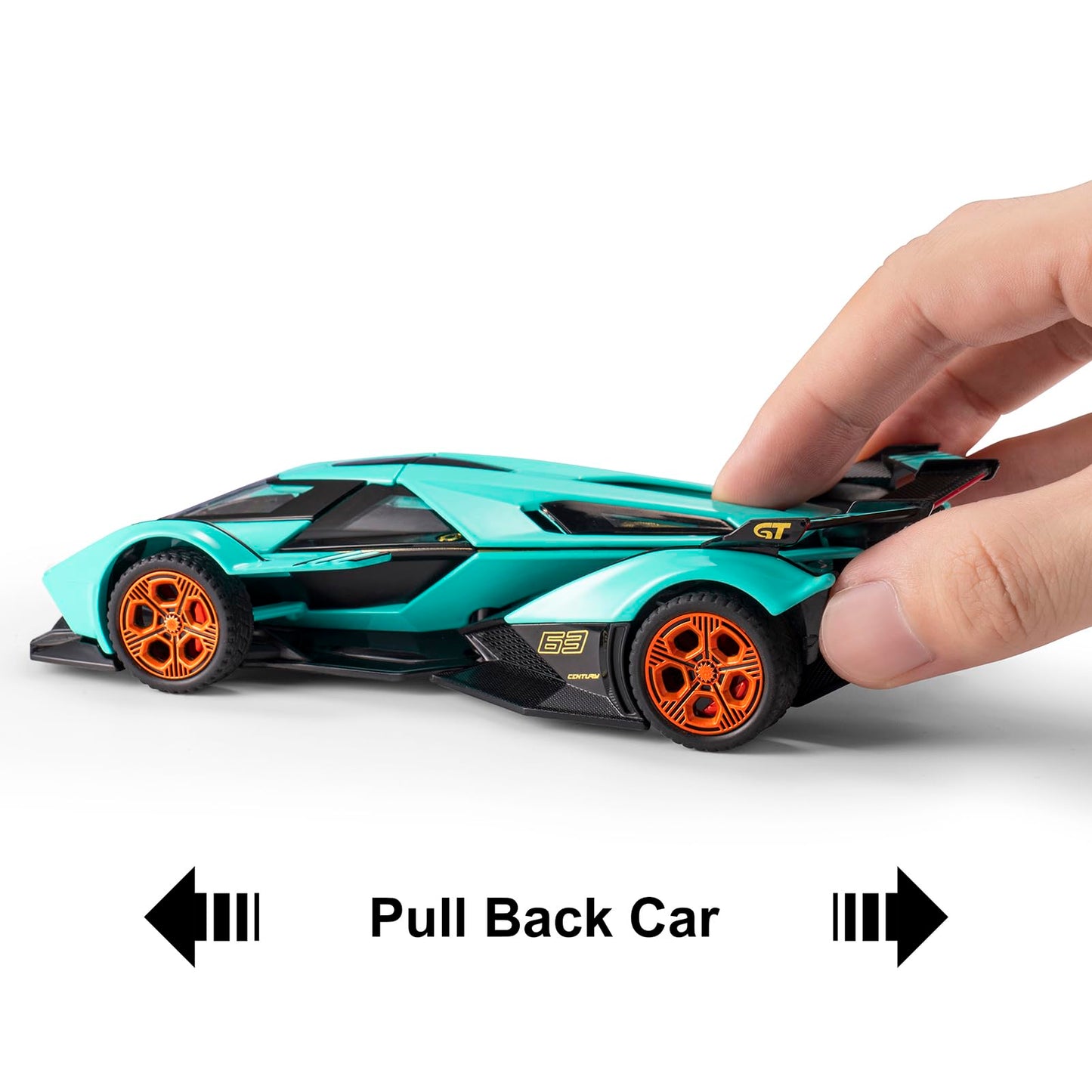 SASBSC Toy Cars Lambo V12 Sports Car Toy with Light and Sound Diecast Metal Model Cars for 3+ Year Old Boys Pull Back Race Car G