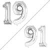 GOER Jumbo Foil Balloons for 19th & 91st Birthday, 42 Inch, Silver, Polypropylene