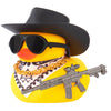 Wonuu Car Rubber Duck Ornament Cool Car Accessories Duck Car Dashboard Decoration Special Prop Cowboy Hat Necklace, M416