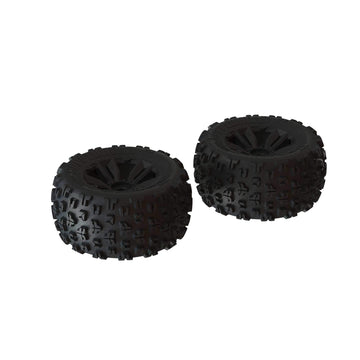 ARRMA 1/8 dBoots Copperhead2 MT Front/Rear 3.8 Pre-Mounted Tires, 17mm Hex, Black (2), ARA550059