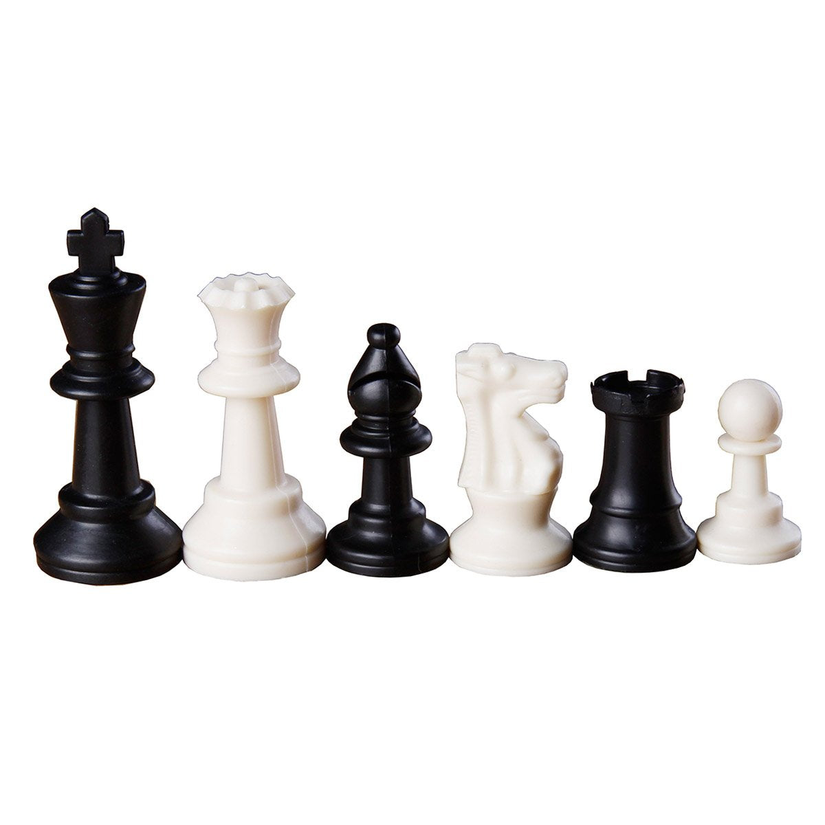 AMEROUS Roll-up Travel Chess Set, 17" x 17", Large Size, White Plastic, Easy to Carry with Shoulder Strap, Ideal for Beginners and Kids