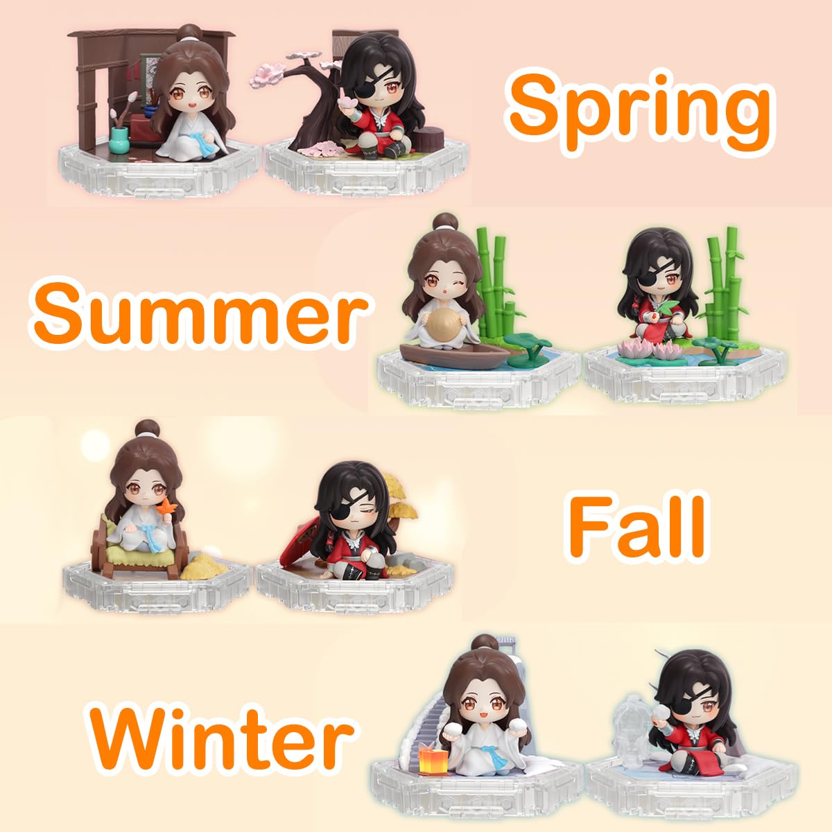 Rzahuahu Heaven Official Blessing Blind Box Hua Cheng Xie Lian Chibi Figure Anime Gift (Single (Randomized))